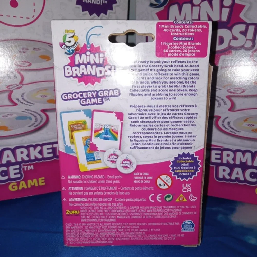 Zuru 5 Surprise Mini Brands Lot: 2 Supermarket Race Games & 1 Grocery Grab Game